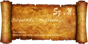 Szvatkó Melinda névjegykártya
